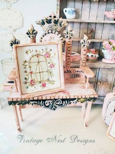 Bird Nest Faux Window No.1:1 Handmade Dollhouse Miniature image 6