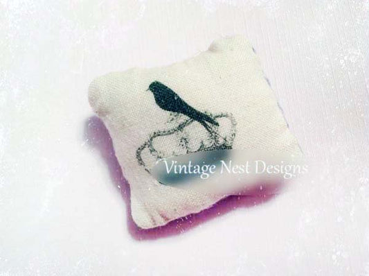 Bird Crown Pillow No.1 Dollhouse Miniature Handmade image 0