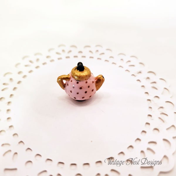 Tea Pot No.3 Dollhouse Miniature Handmade image 0