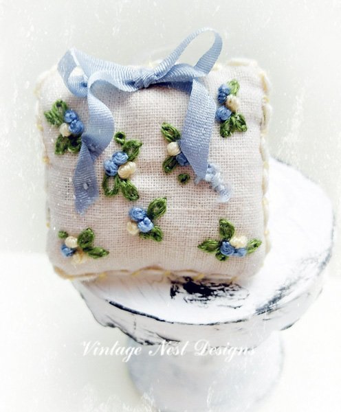 Pillow No.4 Dollhouse Miniature Handmade image 0