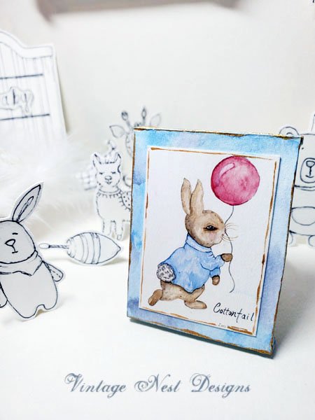 Nursery Cottontail Rabbit No.1:1 Dollhouse Miniature Handmade image 6