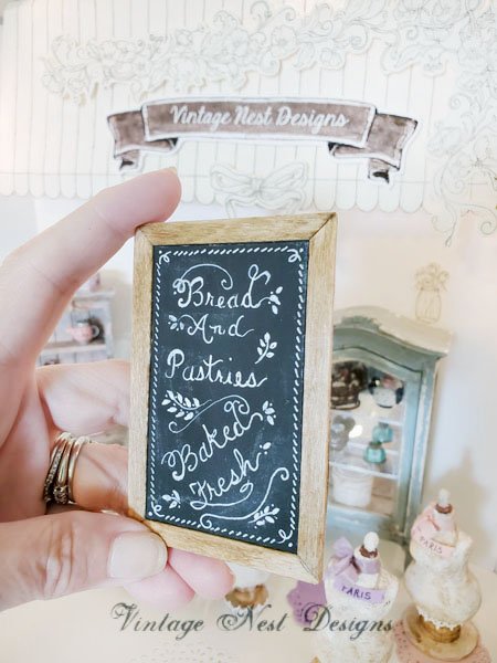 Bakery Sign No.19 Dollhouse Miniature Handmade Wooden Framed Art image 4