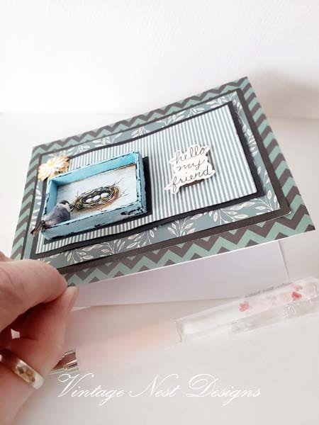 Bird Nest No.26 Greeting Blank Inside Handmade One of a Kind image 2