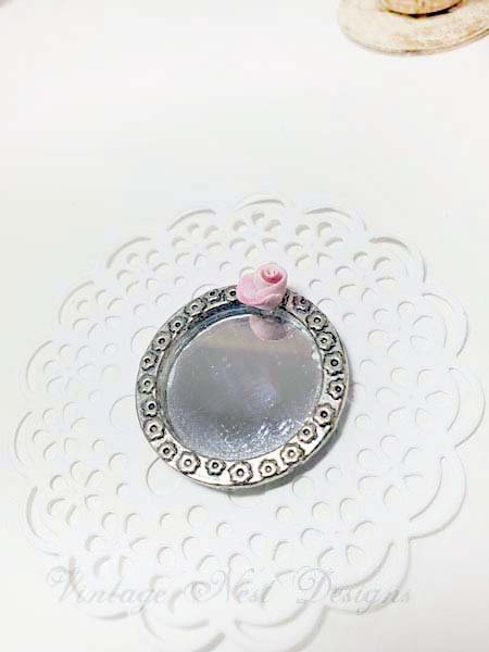 Mirror No.3 Dollhouse Miniature Porcelain Handmade image 0