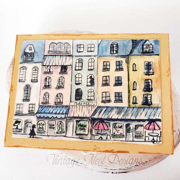 Paris Shopping in the City No.1:4 Dollhouse Miniature Handmade Framed Art image 2