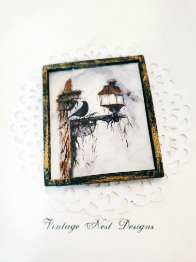 Crow Lantern No.1:1 Dollhouse Miniature Handmade image 3