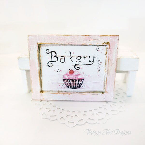 Bakery Sign No.1:3 Dollhouse Miniature Handmade image 4