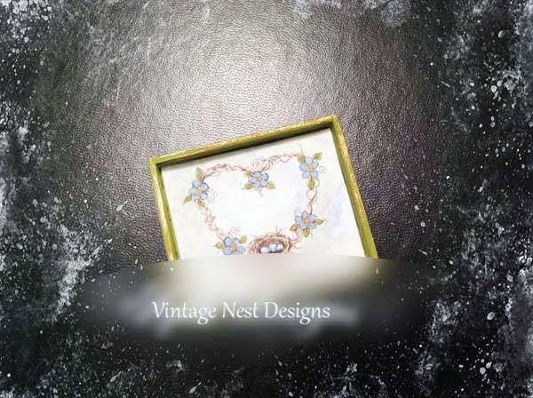 Bird Nest No.21:1 Dollhouse Miniature Handmade Wooden Framed Art image 0