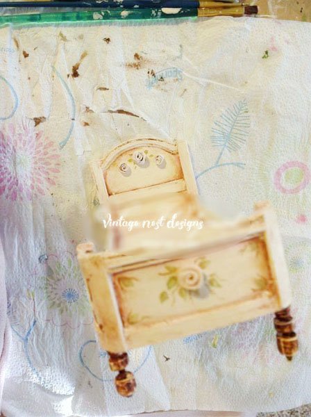 Dollhouse Bed No.3 Handmade Miniature image 7