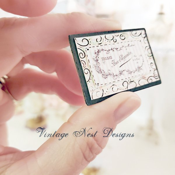 Sign No.20 Dollhouse Miniature Handmade Art image 2