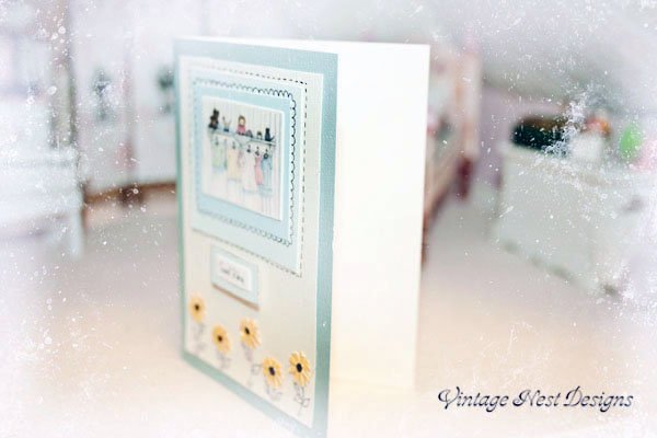Baby Card No.1 Greeting Blank Inside Handmade One of a Kind image 2