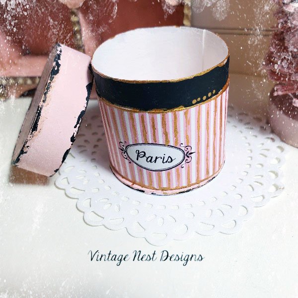 Hat Band Box No.82 Dollhouse Miniature Handmade image 5
