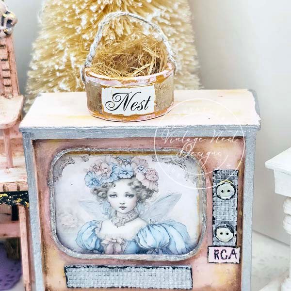 Bird Nest Basket No.8 Dollhouse Miniature Handmade image 9