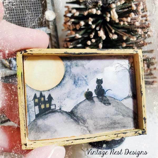 Cat & the Moon No.1:1 Dollhouse Miniature Handmade image 2