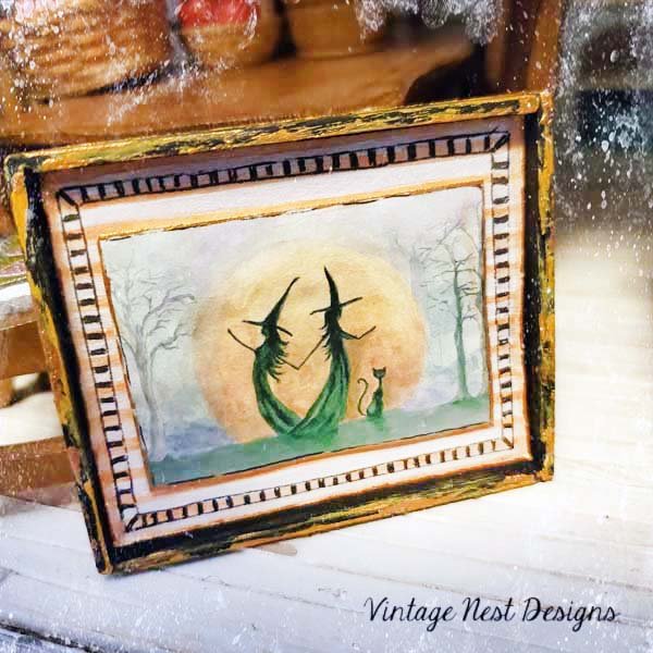 Dancing Witches No.1:1 Dollhouse Miniature Handmade image 1