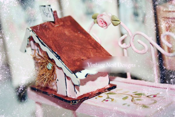 Bird Nest House No.2 Dollhouse Miniature Handmade image 1