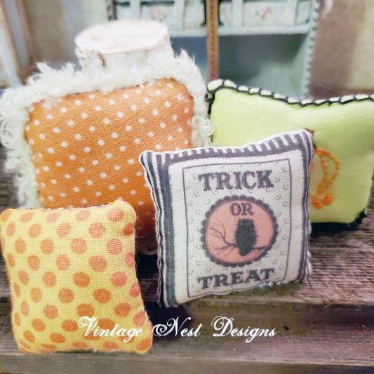 Fall Halloween Pillows No.1 Dollhouse Miniature Handmade image 0