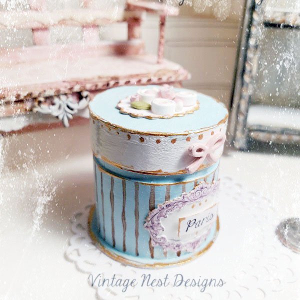 Hat Band Box No.69 Dollhouse Miniature Handmade image 2
