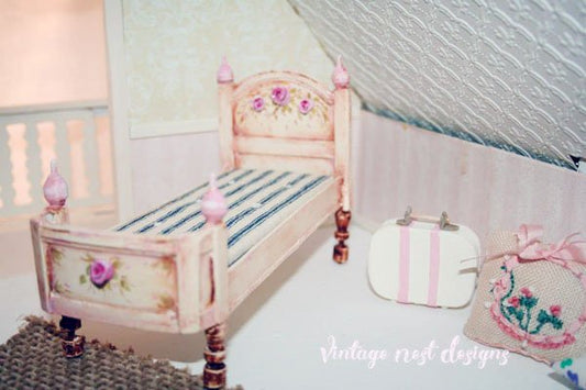 Dollhouse Bed No.3 Handmade Miniature image 0