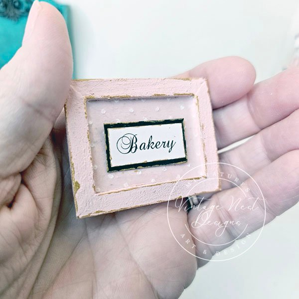 Bakery Sign No.8 Dollhouse Miniature Handmade image 1