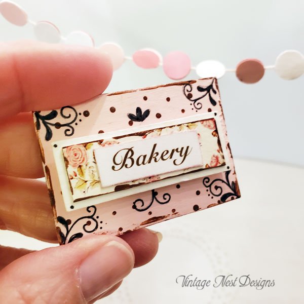 Bakery Sign No.13 Dollhouse Miniature Handmade image 2