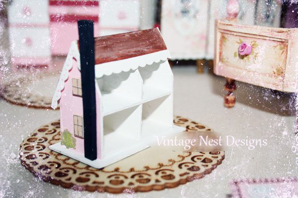 Shabby Pink House No.4 Handmade Miniature image 1