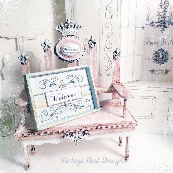 Welcome Sign No.1 Handmade Dollhouse Miniature image 0