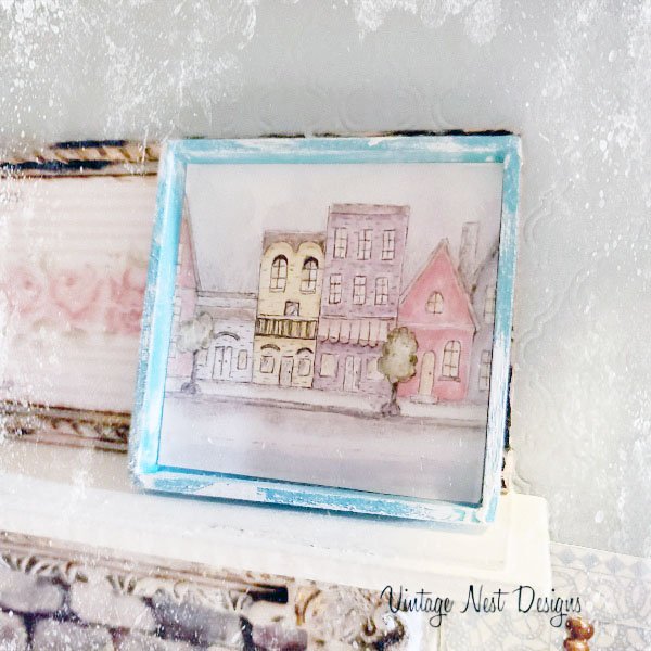 City Life Drawing No.1:1 Dollhouse Miniature Handmade Framed Art image 5