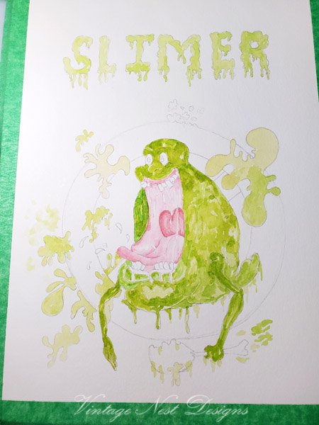 Slimer No.1 Digital Prints Watercolor Painting image 5