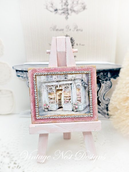 French Store No.5:1 Dollhouse Miniature Handmade Wooden Framed Art image 1