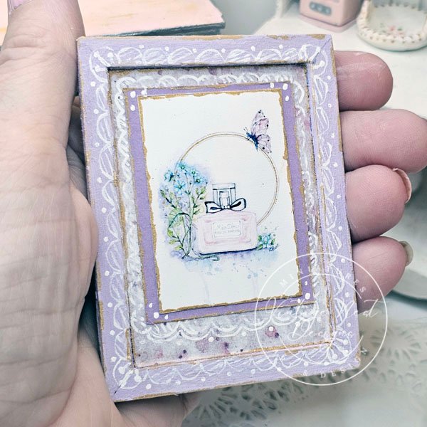 Miss Dior Perfume No.1:1 Dollhouse Miniature Handmade Wooden Framed Art image 6