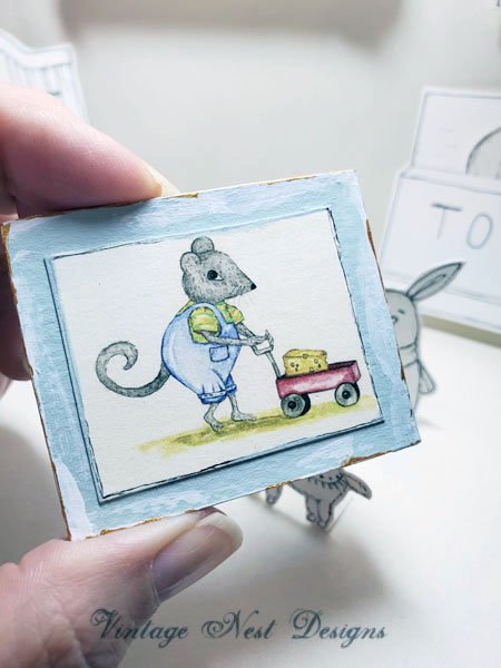 Nursery Mouse No.1:2 Dollhouse Miniature Handmade image 2