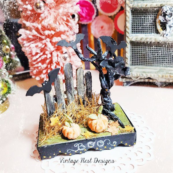 Halloween Scene No.1 Dollhouse Miniature Handmade image 0