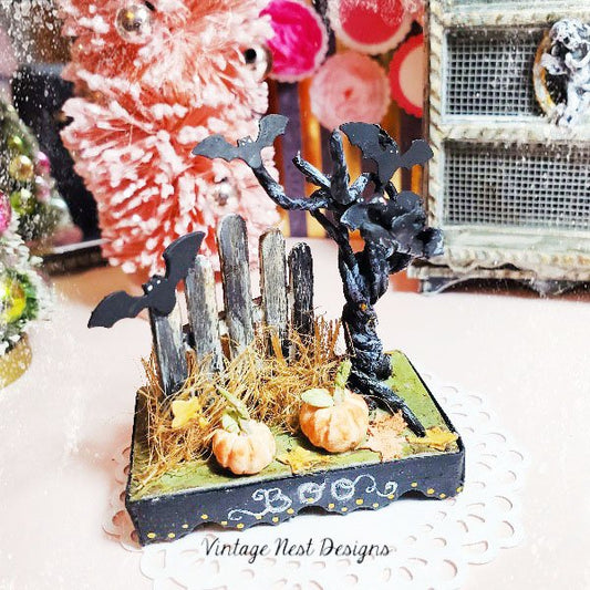 Halloween Scene No.1 Dollhouse Miniature Handmade image 0