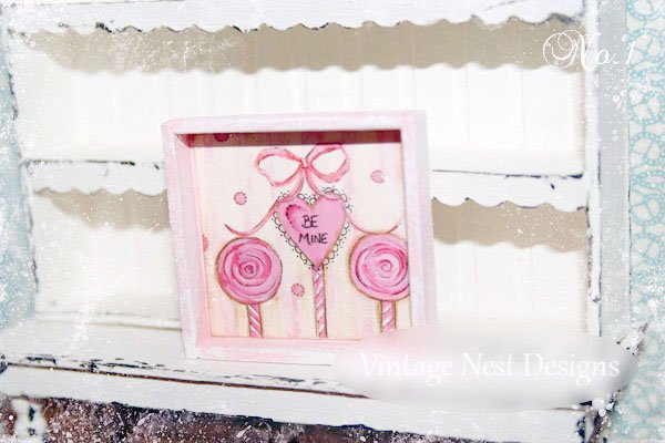 Valentine Lollipop No.1 Dollhouse Miniature Handmade image 1