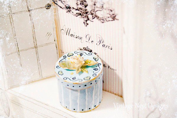 Hat Band Box Blue No.48 Dollhouse Miniature Handmade image 2