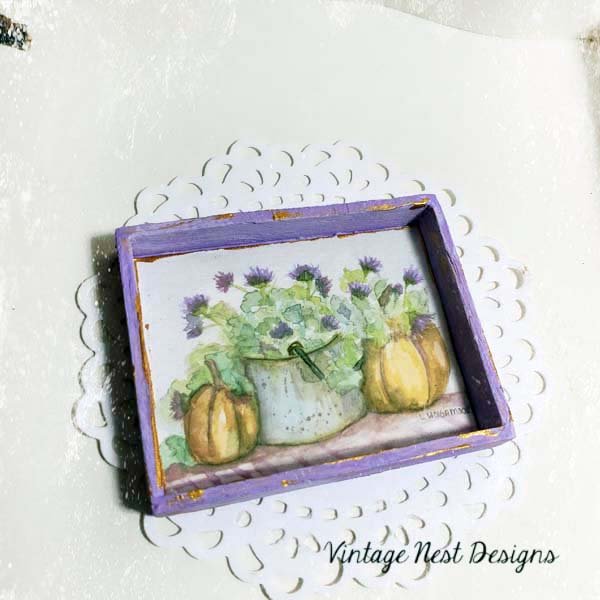 Bucket of Pumpkins No.1:1 Dollhouse Miniature Handmade Framed Art image 5
