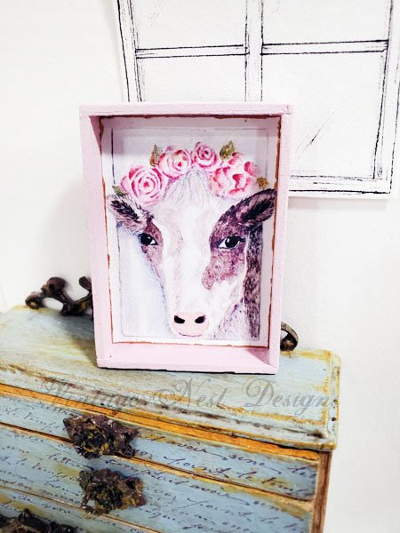 Cow & Roses No.1:1 Dollhouse Miniature Handmade image 3