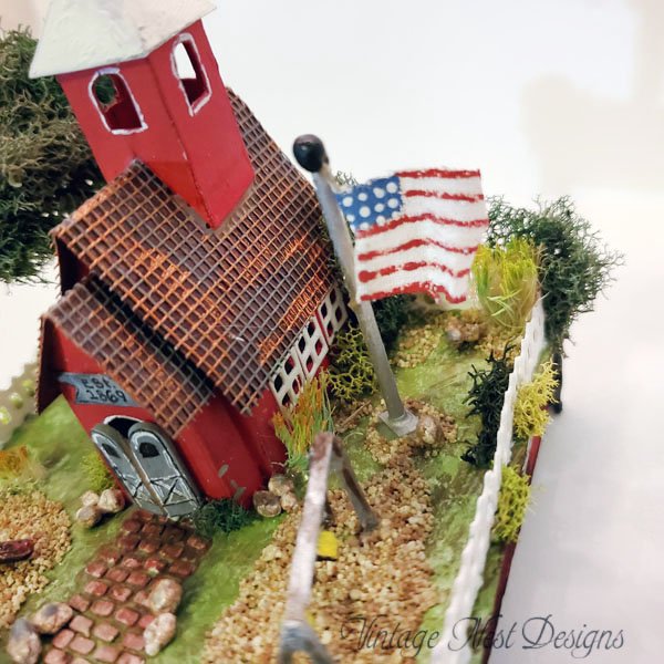 Putz School Holiday House No.1 Handmade Miniature image 1