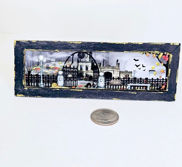 Spooky Nights No.1:1 Dollhouse Miniature Handmade Wooden Framed Miniature image 2