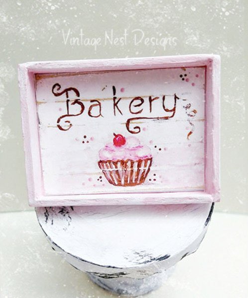 Bakery Sign No.2 Dollhouse Miniature Handmade image 0