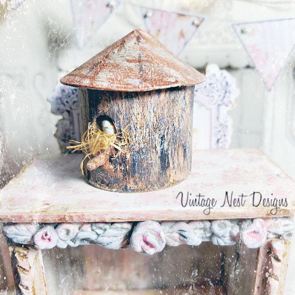 Bird Nest House No.1 Dollhouse Miniature Handmade image 3