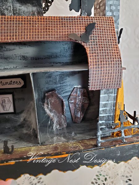 Haunted Halloween Mansion No.2 Dollhouse Miniature Handmade image 5