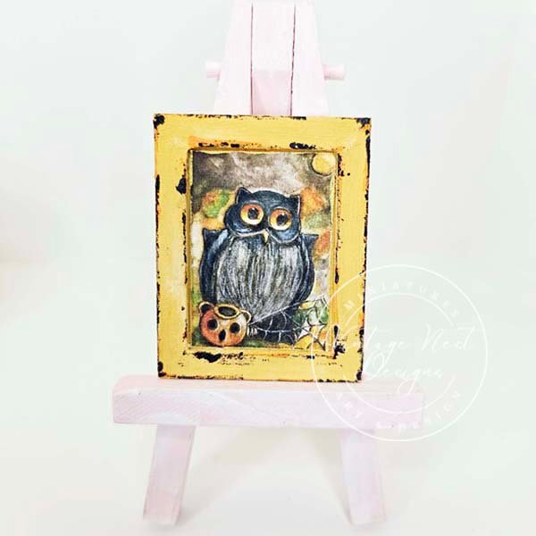 Halloween Owl No.4:4 Dollhouse Miniature Handmade image 4