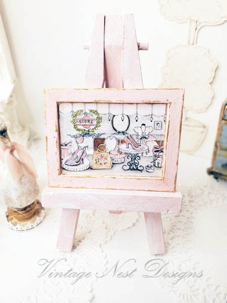 Store Front No.1:1 Dollhouse Miniature Handmade Wooden Framed Art image 5