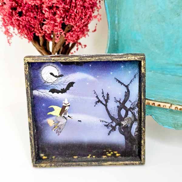 Happy Hauntings No.1:1 Dollhouse Miniature Handmade Wooden Framed Art image 7