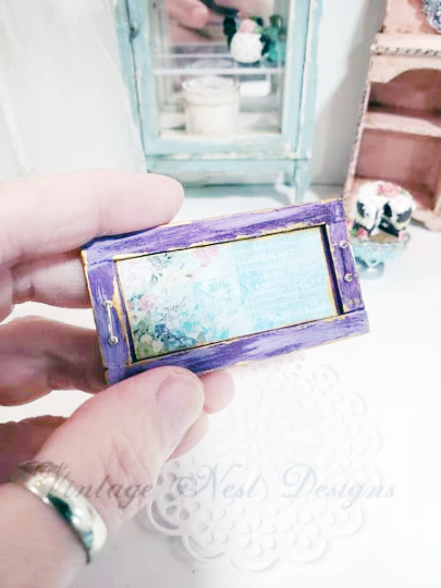Tray No.3 Dollhouse Miniature Handmade Wooden Framed image 1