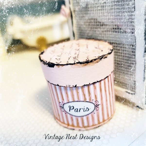 Hat Band Box No.82 Dollhouse Miniature Handmade image 1