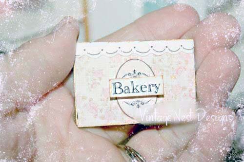 Bakery Sign No.3 Dollhouse Miniature Handmade image 3