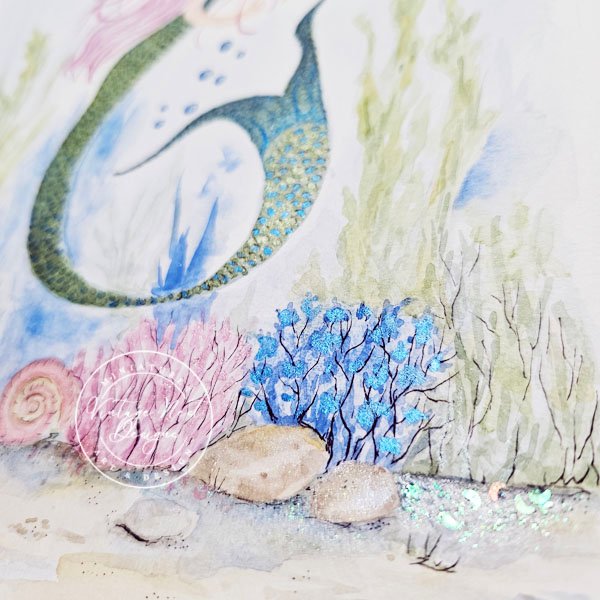 Mermaid No.4 Fine Art Original Watercolor Painting image 7